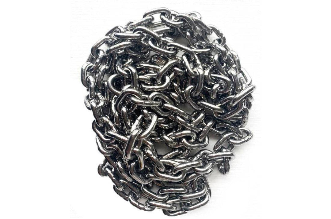 Stainless steel 6mm short link chain for play equipment by Special Needs Play Equipment, showcasing durable metal links.