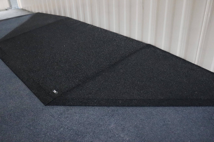 Tyrex 1:10 gradient recycled rubber ramp wings designed for improved mobility and traction on various surfaces. Tyrex rubber ramp wings side accessories for rubber ramps and walkers.