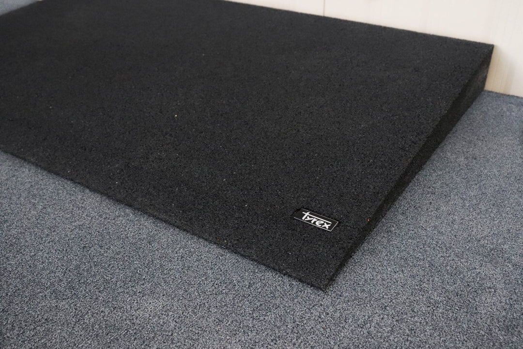 Tyrex 1:10 gradient recycled rubber ramp, 900mm wide, designed for mobility access and safety.