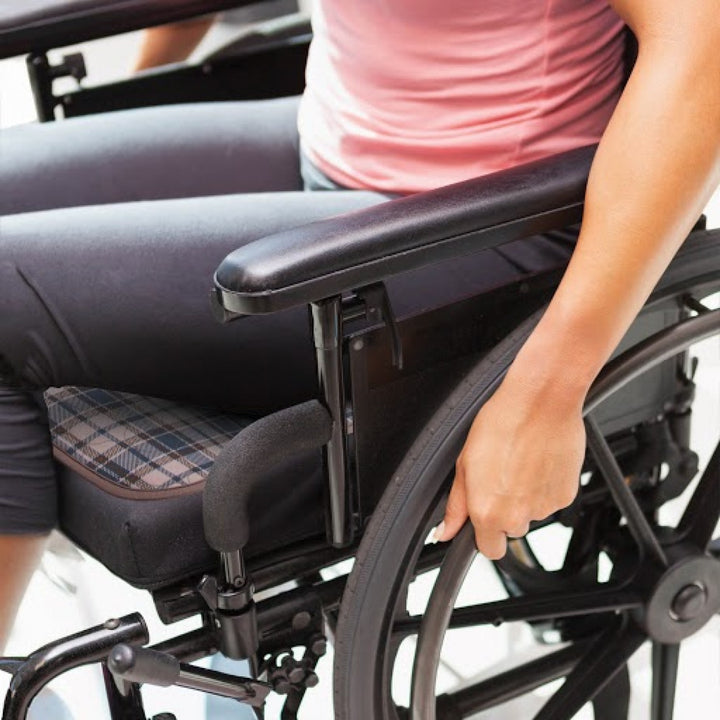 Large Conni Chair Pad in Manchester fabric, featuring a plush texture and stylish design for comfortable seating.