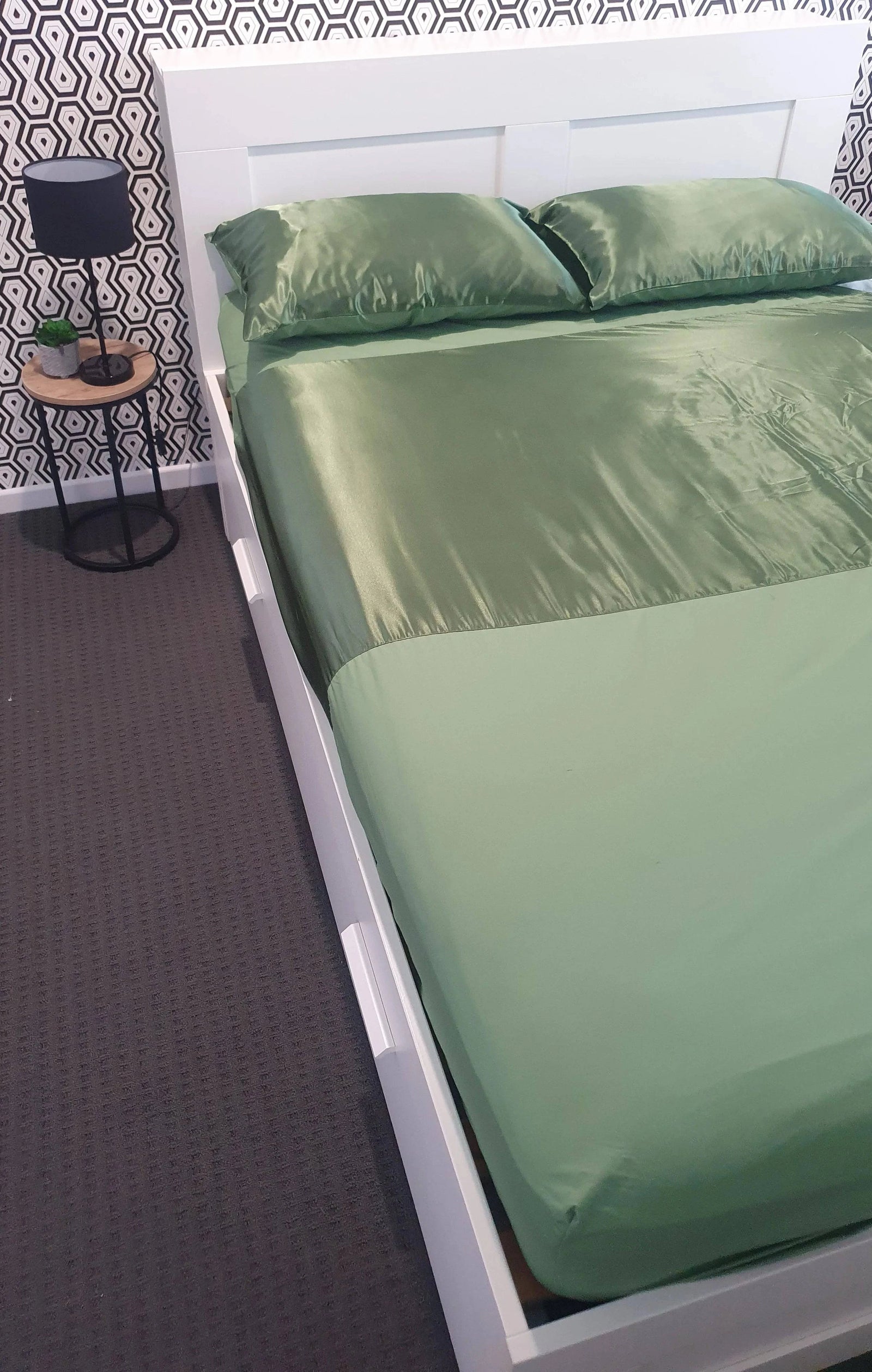 Neeki Designs Wonder Sheet in green, showcasing soft fabric texture and vibrant color, perfect for bedroom decor.