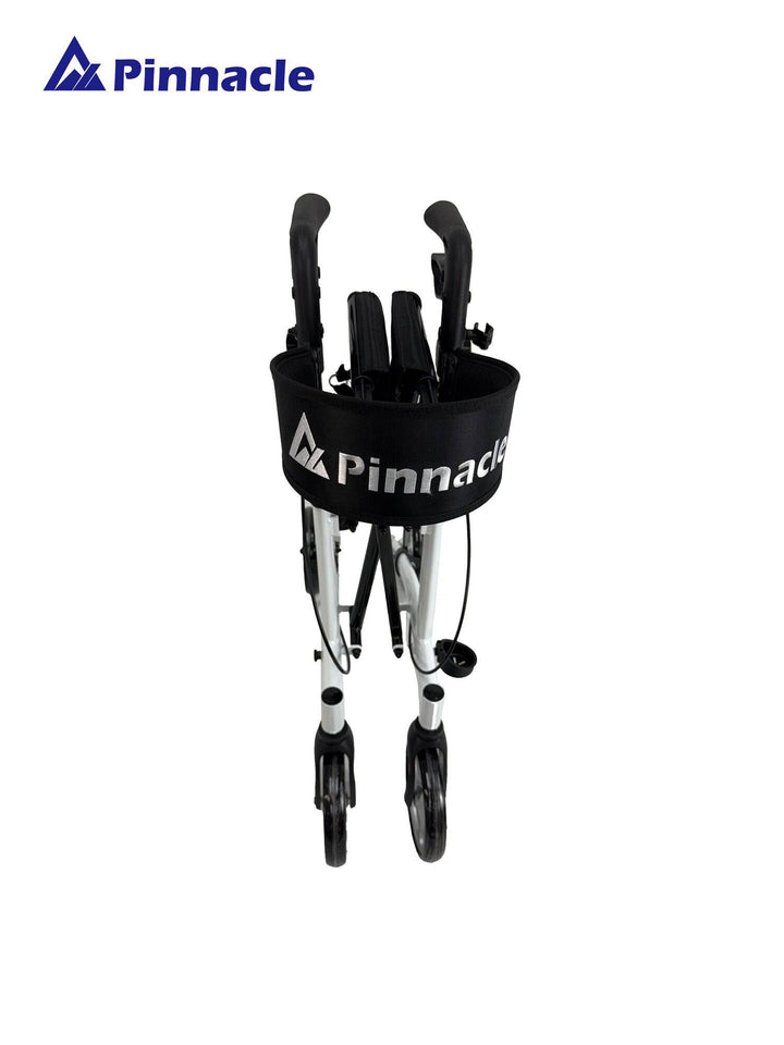 Pinnacle SteadyStep Rollator featuring a sturdy frame and supportive hand grips for enhanced mobility and stability.