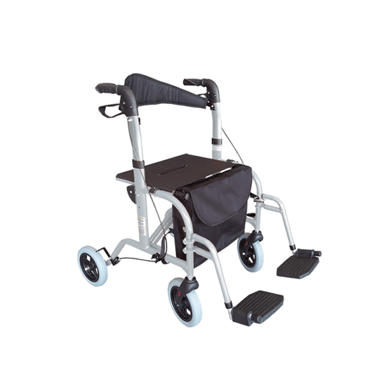 Aidacare Freedom Hybrid Transroller, a versatile mobility seat walker and wheelchair with adjustable features and ergonomic design.