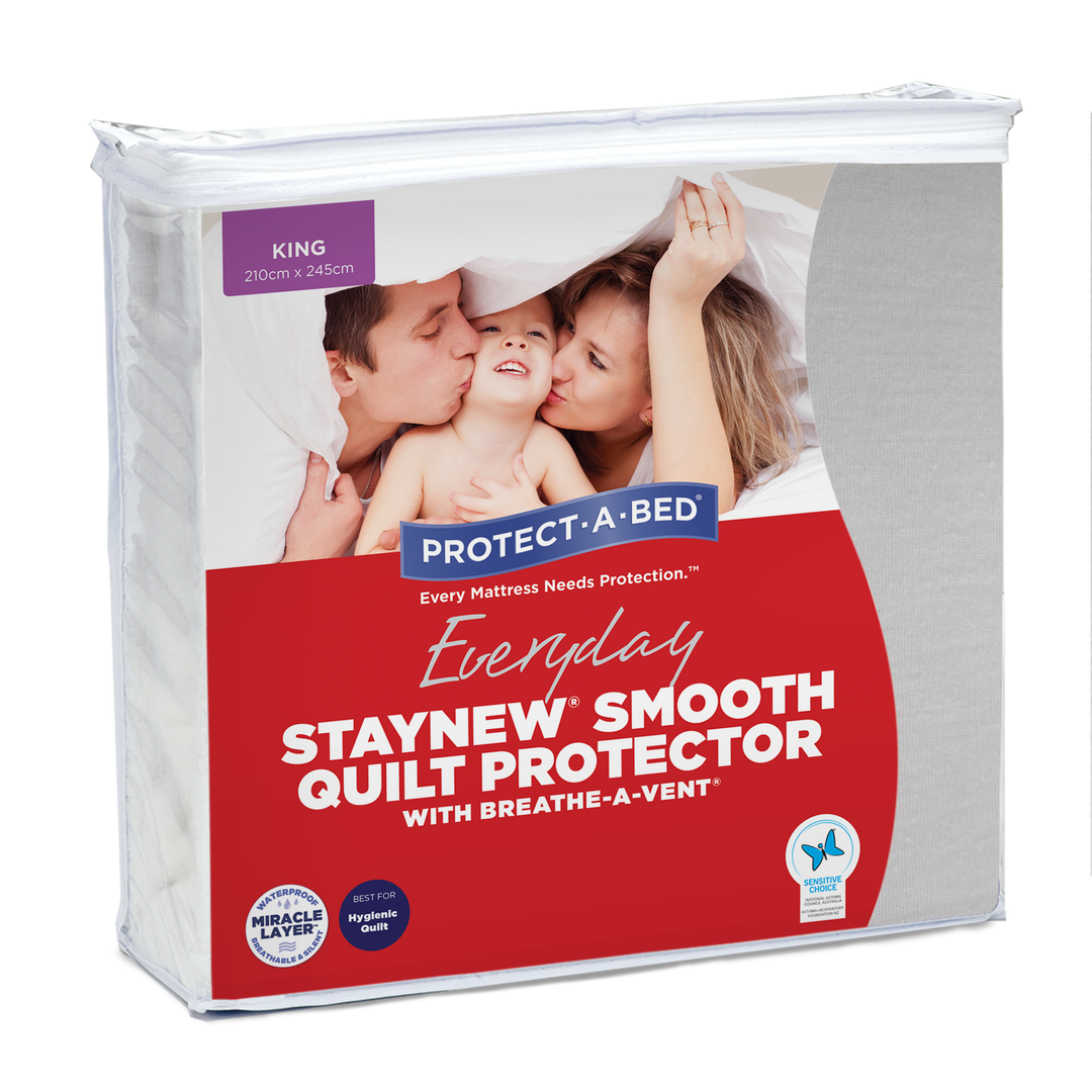 Protect-A-Bed® Satin Smooth quilt protector featuring a waterproof design, ideal for everyday use in Manchester.