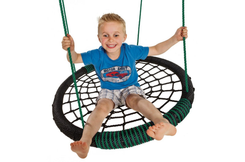 Nest Swing ‘Oval’ with adjustable Ropes (sensory swing) - Black/Green