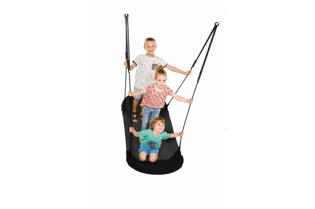 Black Nest Swing GRANDOH with adjustable ropes, sensory play equipment for children, made by Special Needs Play Equipment.