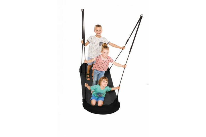 Black Nest Swing GRANDOH with adjustable ropes, sensory play equipment for children, made by Special Needs Play Equipment.
