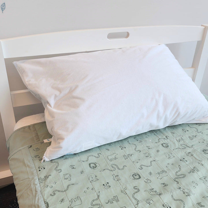 Manchester waterproof Brolly Pillow Protector by Brolly Sheets, featuring towelling fabric for comfortable, moisture-resistant pillow cover.