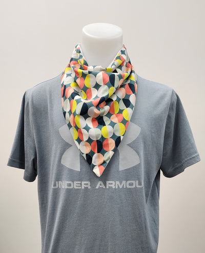 Teenager bandana multi color on grey shirt