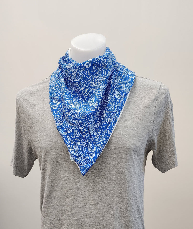 waterproof bandana bib blue pattern adult