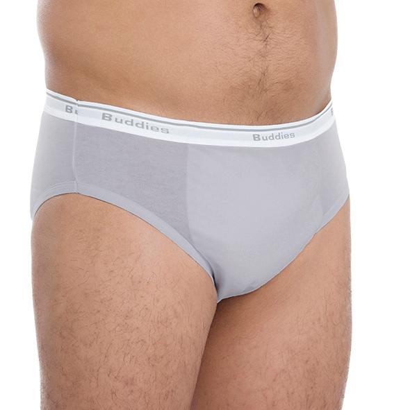 Buddies Assured Jock Style Low Waisted continence underwear in grey, designed for comfort and security.