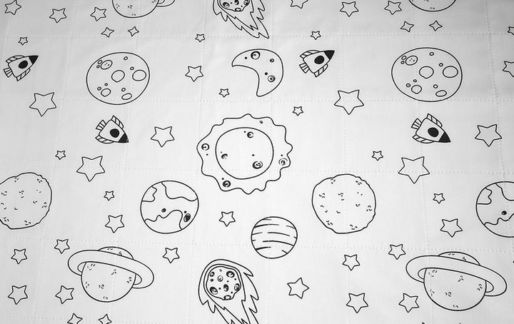 Manchester Brolly Bed Pad without wings by Brolly Sheets, featuring galaxy space design for bed protection and comfort.