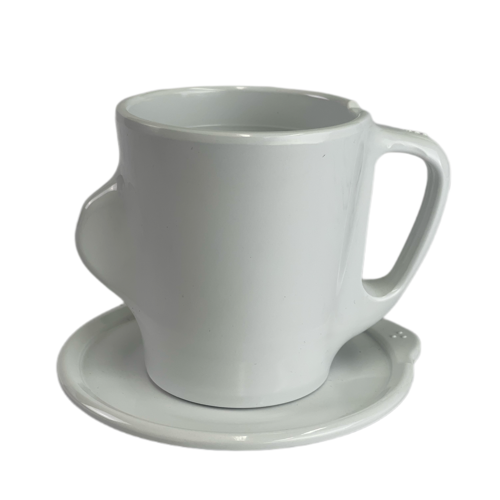 EuroSwift OMNI 2-piece adaptive coffee mug set, designed as accessible kitchen accessories with ergonomic handles and contrasting colors.