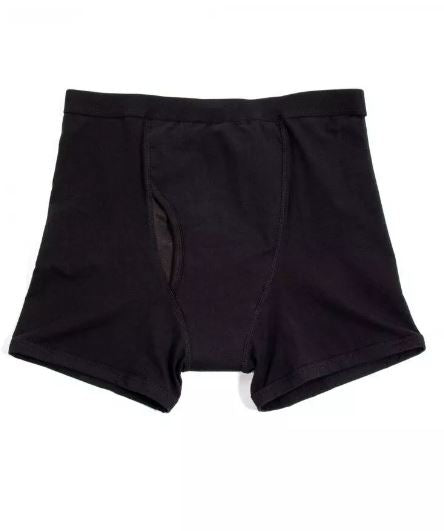 Black Conni Kalven boxers for continence, showcasing soft fabric and comfortable fit, ideal for everyday wear.