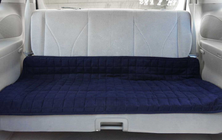 Large blue Brolly Sheets seat protector, waterproof, fits backseat, measuring 120cm x 60cm.