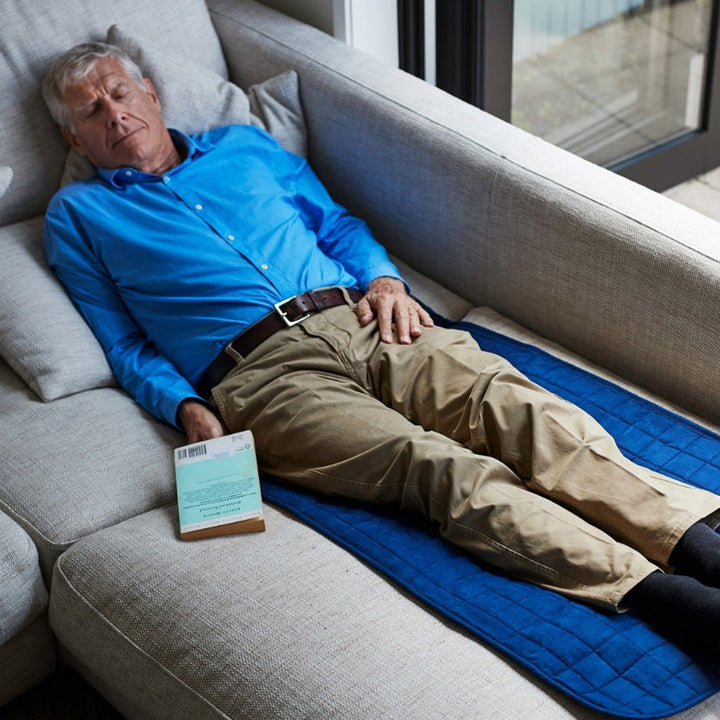 Blue waterproof Brolly Sheets large seat protector, washable and designed for 120cm by 60cm seats, ideal for protecting furniture.