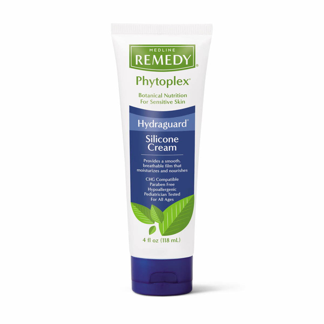 Medline Remedy Phytoplex Hydraguard silicone cream in a 118ml jar, moisturizing barrier skin care product.