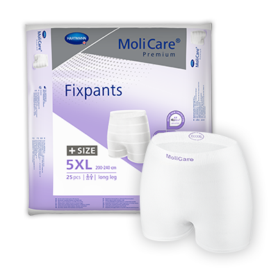MoliCare Premium FixPants Long in 5XL, designed to securely hold continence pads in place.