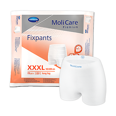 MoliCare Premium FixPants Long in XXXL, featuring a secure fit for continence pads with soft, breathable fabric.