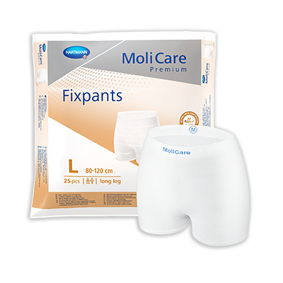 MoliCare Premium FixPants Long in size L, designed to securely hold continence pads in place.