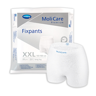 MoliCare Premium FixPants Long in XXL, designed to securely hold a continence pad in place for comfort and support.