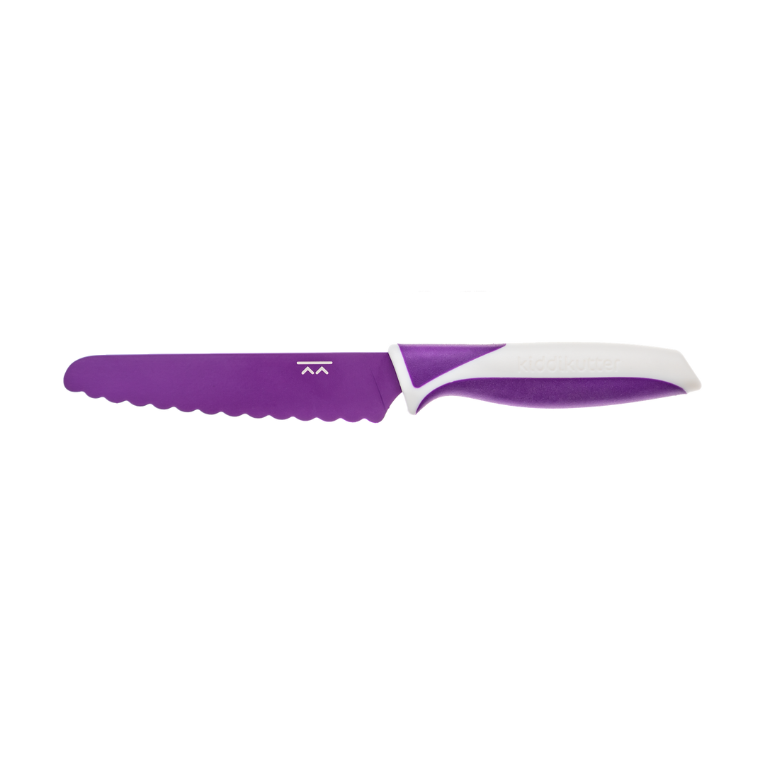 Purple KiddiKutter accessories from Kiddikutter, designed for safe and easy use with the child-friendly knife.