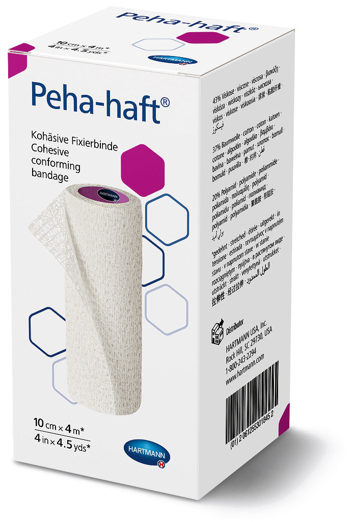 MoliCare Peha-haft latex-free wound dressing tape, 10cm x 4m, flexible and skin-friendly for secure wound care applications.