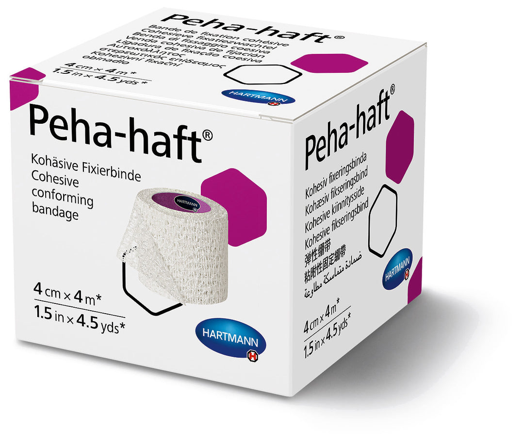 MoliCare Peha-Haft latex-free wound care adhesive tape, 4cm x 4m roll, designed for secure skin protection and wound dressing application.
