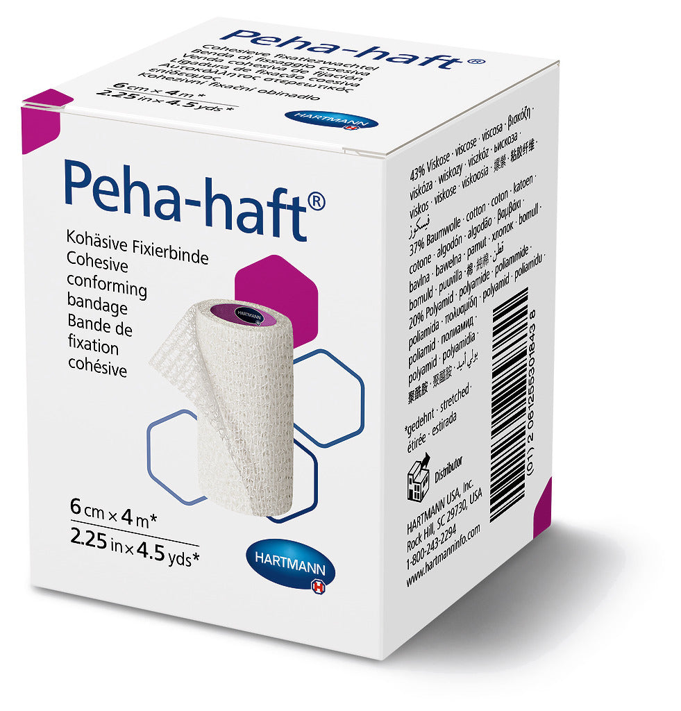MoliCare Peha-haft latex-free wound dressing tape, 6cm x 4m, flexible adhesive medical tape for wound care.