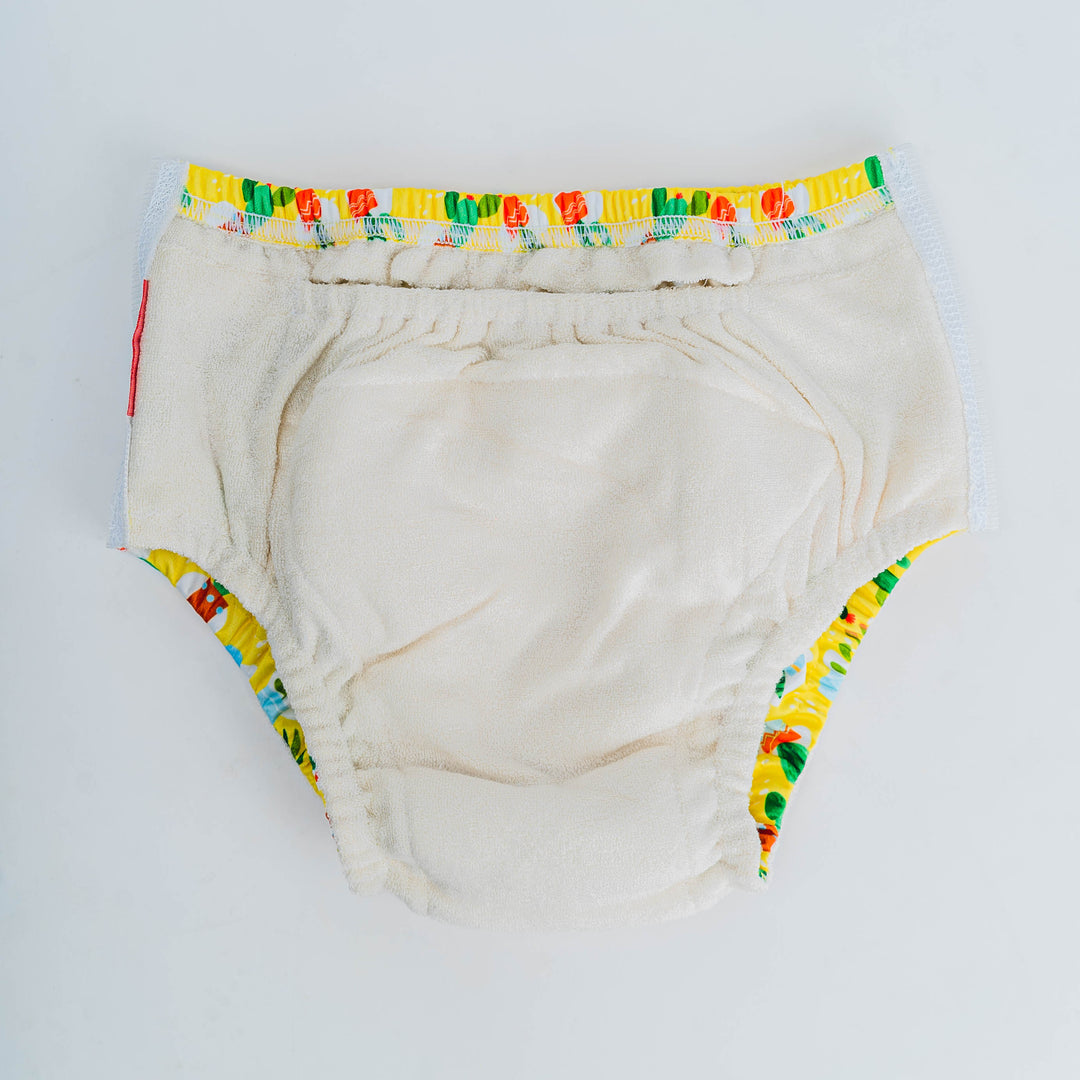 Kidsaroo No Worries Undies for children, featuring a colorful Prickle Pots design and soft fabric for comfort.
