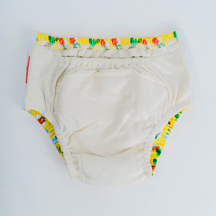 Kidsaroo No Worries Undies for children, featuring a colorful Prickle Pots design and soft fabric for comfort.