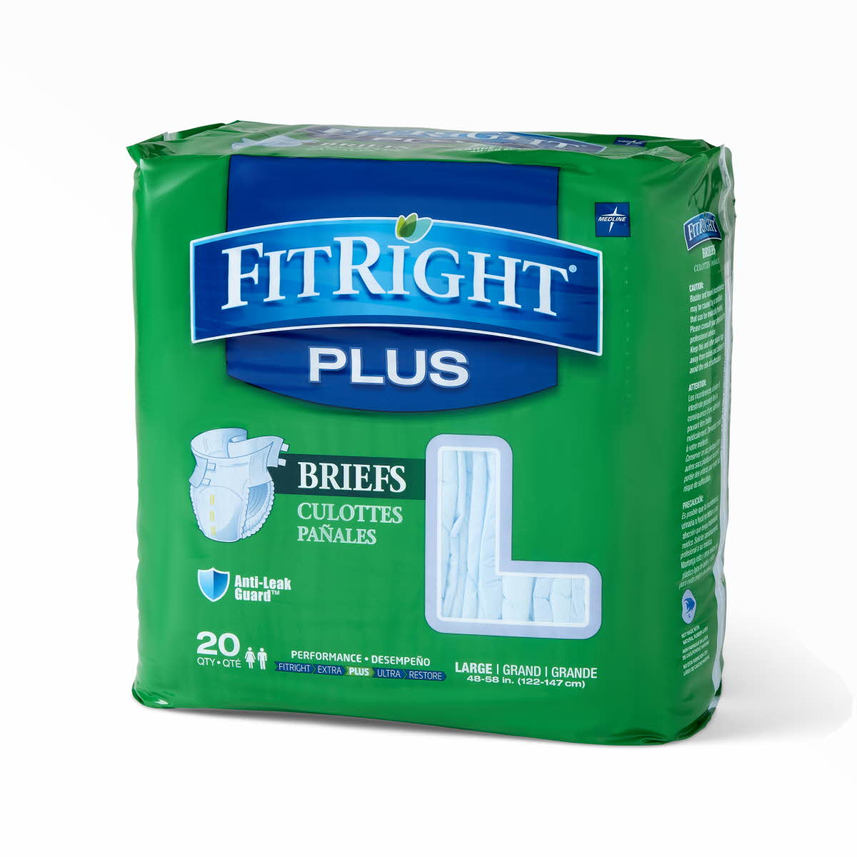 Medline FitRight Plus Brief Wrap for continence care, featuring a soft, absorbent material and adjustable design.