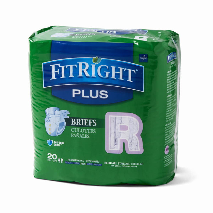 Medline FitRight Plus Brief Wrap for continence care, featuring soft, adjustable materials for comfort and secure fit.