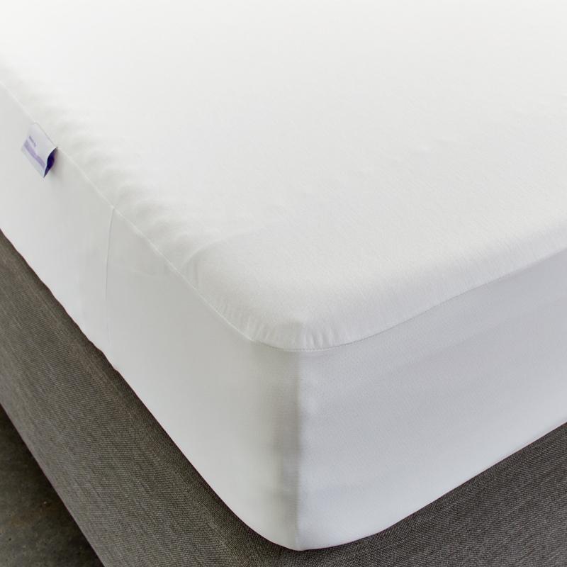 Protect-A-Bed Harmony waterproof Tencel fitted sheet protector on a mattress, showcasing soft, breathable fabric and secure fit.