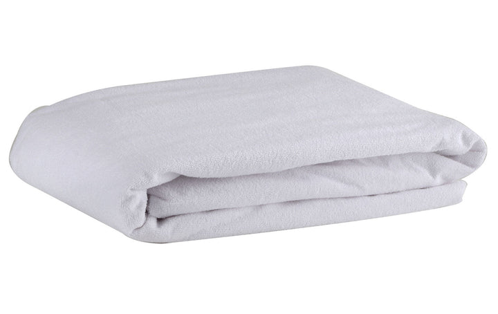 Folded Brolly Sheets waterproof towelling mattress protector in soft terry fabric, ideal for bed protection.