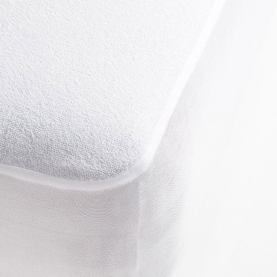Brolly Sheets waterproof towelling mattress protector with soft texture and fitted design for added comfort.
