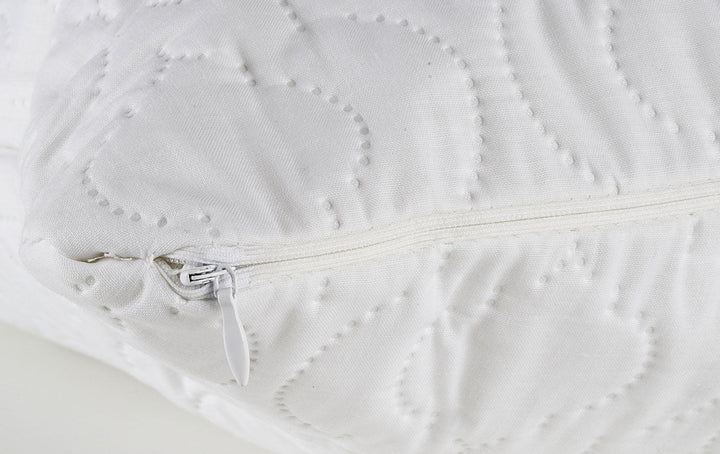 Waterproof quilted pillow protector from Brolly Sheets Manchester brand, designed to keep pillows dry and protected.